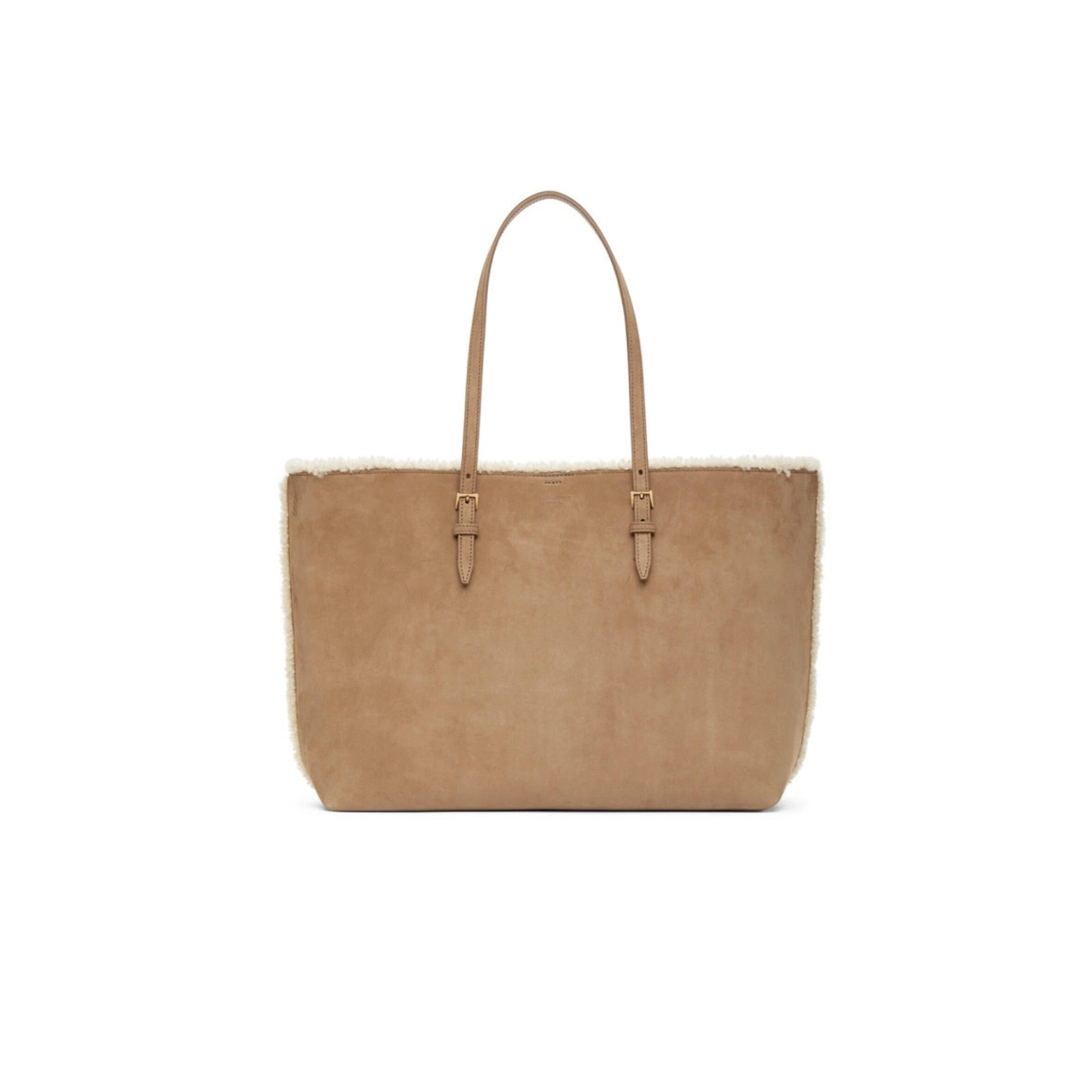 Y51 SHOPPING TOTE BAG IN SUEDE AND SHEARLING TRIM 394195 (38*28*13cm) Master Quality